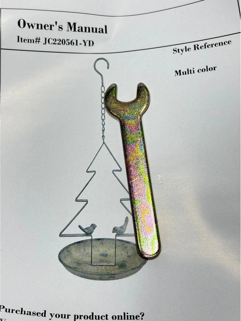 Metal Christmas Tree Bird Feeder with Decorative Birds and Hanging Hook